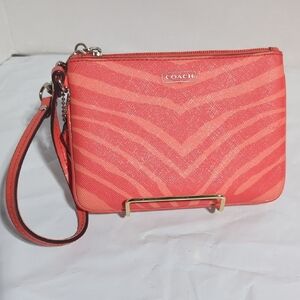 Coach Coral Patterned Wristlet